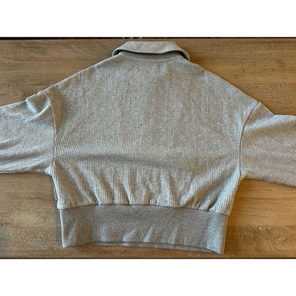 Varley Ribbed Blair Half Zip Pullover Sweatshirt in Gray Size Small - Picture 8 of 8